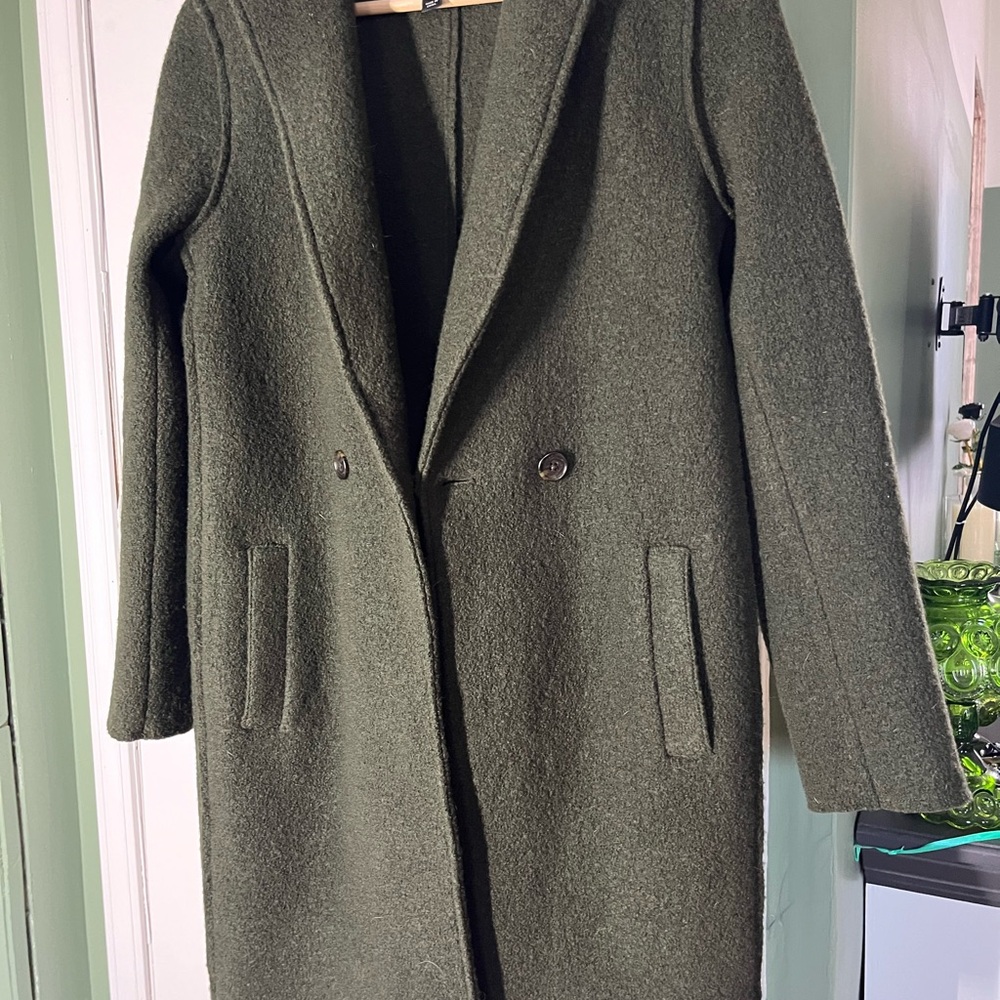 J. Crew Women’s Green Daphne Petite Wool Coat